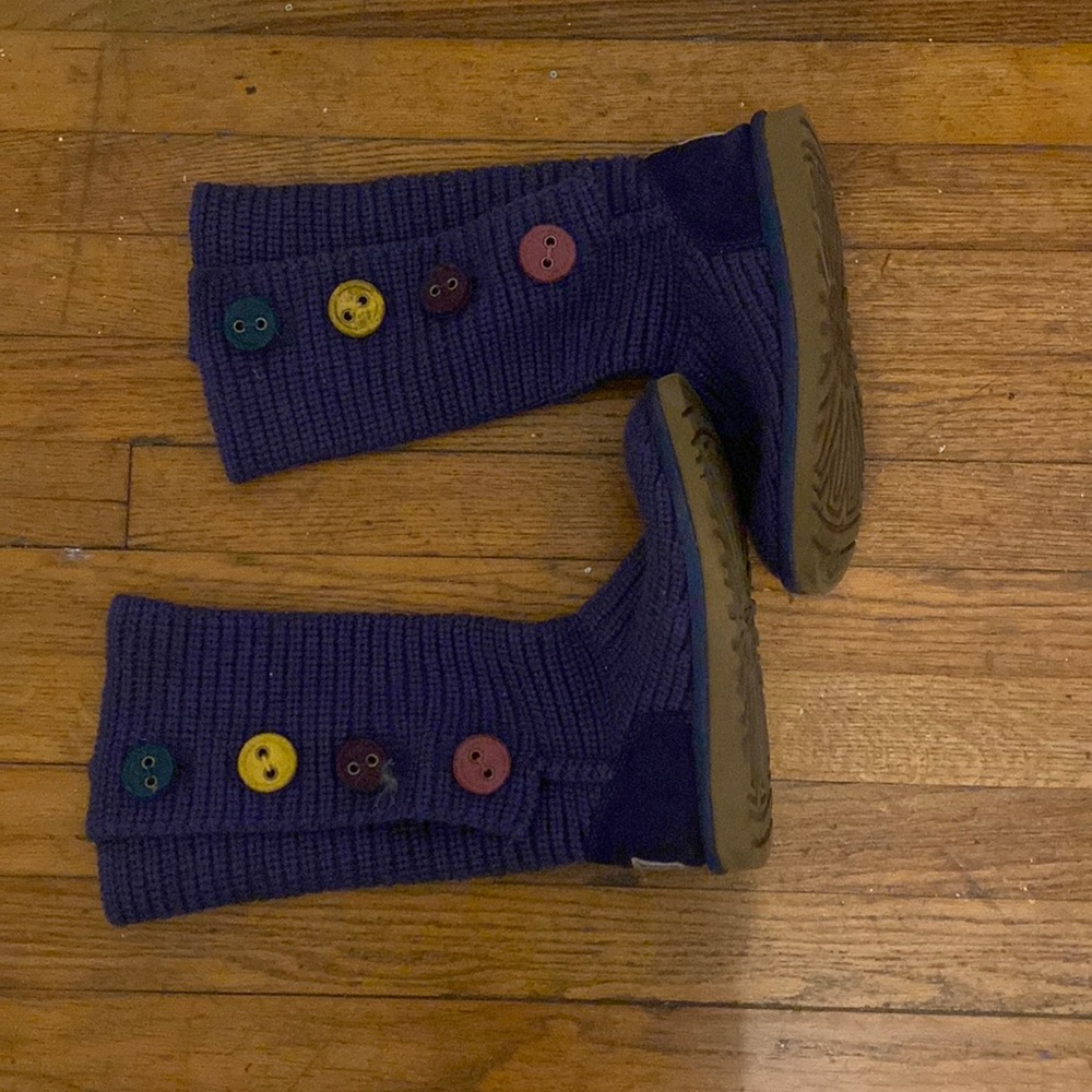 purple knitted ugg boots